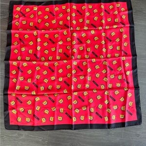 NWOT - Authentic - Moschino - Large Red and Black Bear Print Scarf